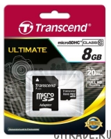 Карта памяти Transcend MicroSD 8Gb Class 10